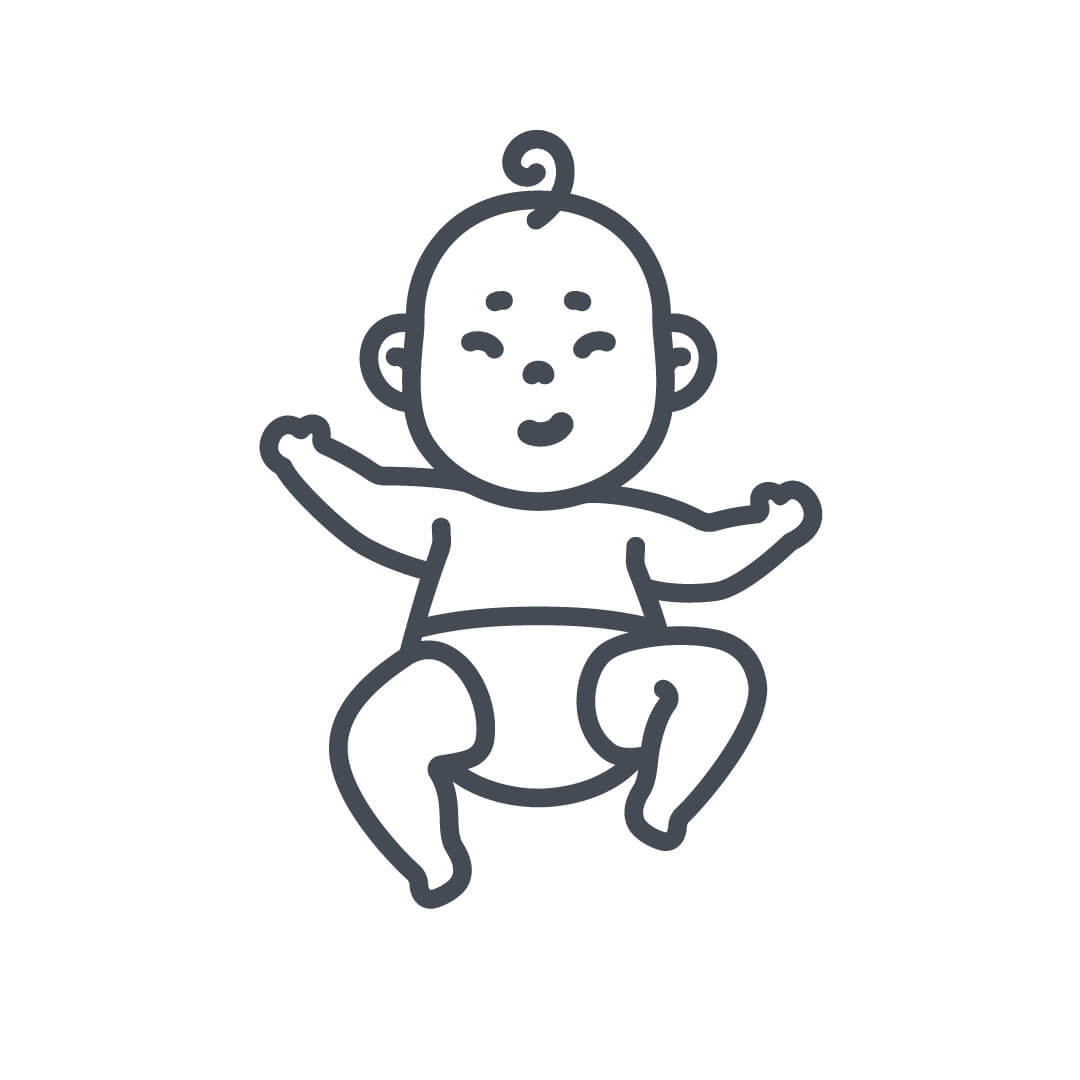 Icono de bebé de 12 meses.